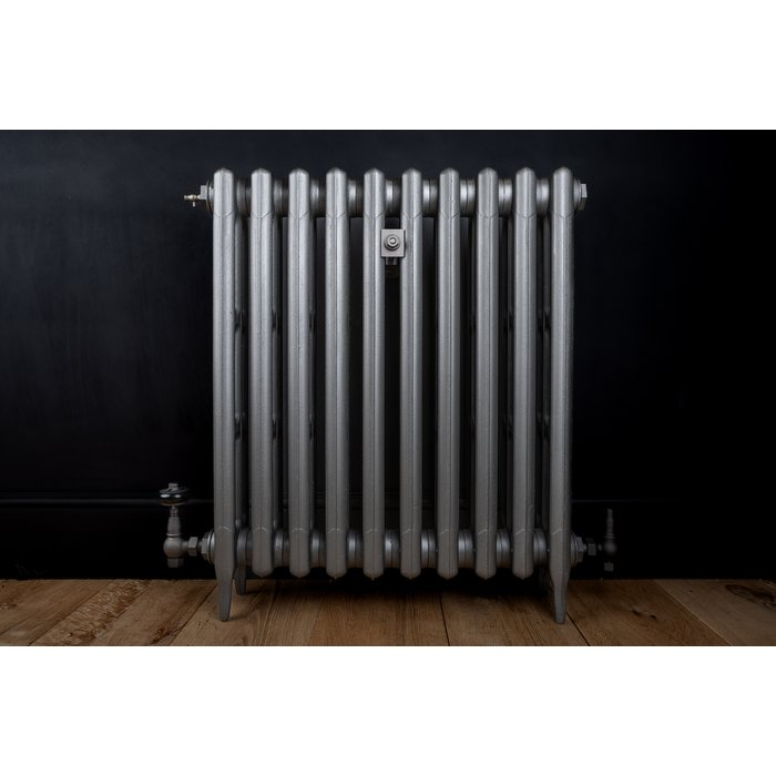 Traditional Victorian 3 Column 745mm Cast Iron Radiator 10 Section GM with Gun Metal Accessories (CDC-745-10-GMGM-BUND)